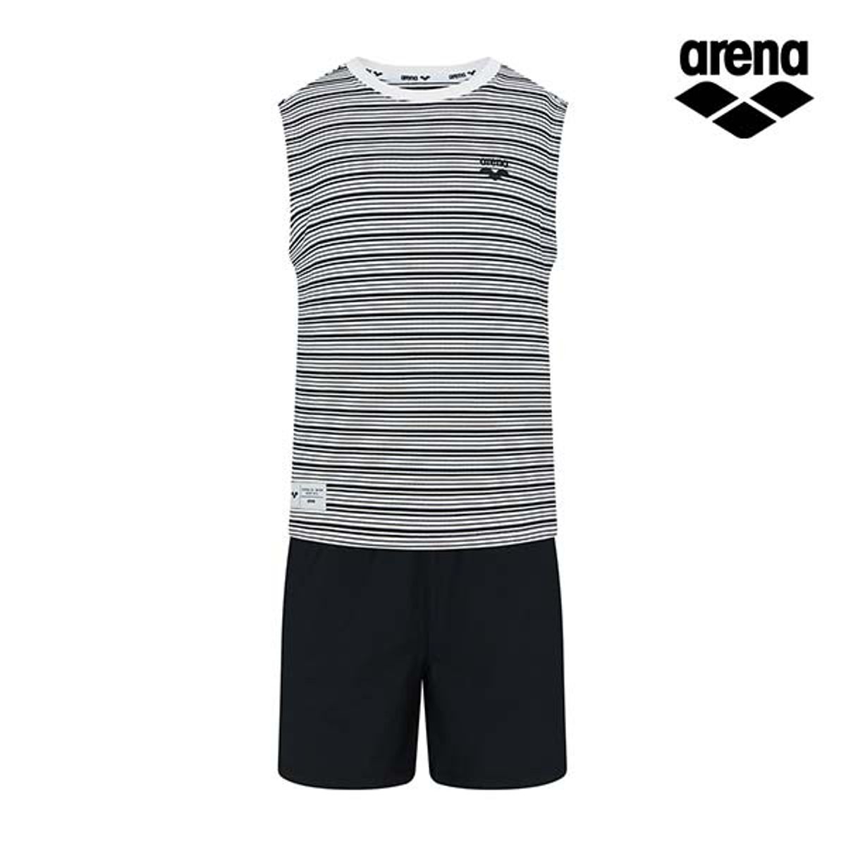 아레나 키즈(ARENA KIDS) 스플릿 아동 래쉬가드 세트 A5BB1BS04BLK