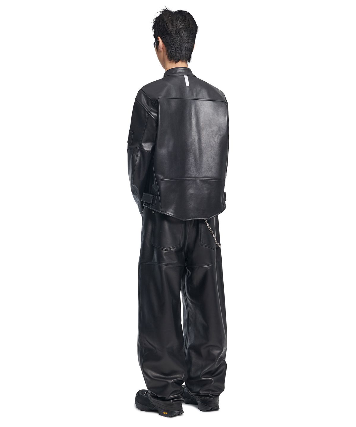 노매뉴얼(NOMANUAL) MOTO LEATHER JACKET - BLACK