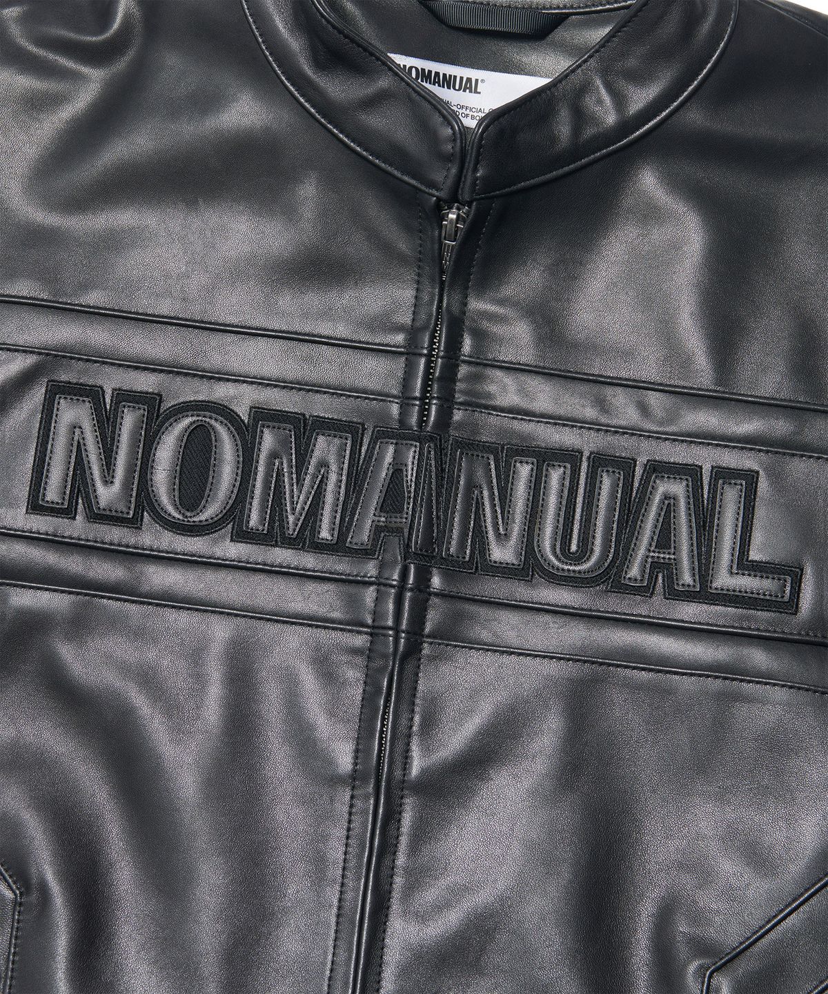 노매뉴얼(NOMANUAL) MOTO LEATHER JACKET - BLACK