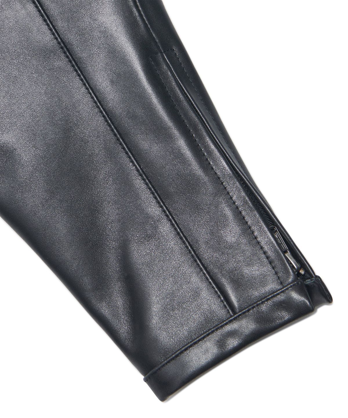 노매뉴얼(NOMANUAL) MOTO LEATHER JACKET - BLACK