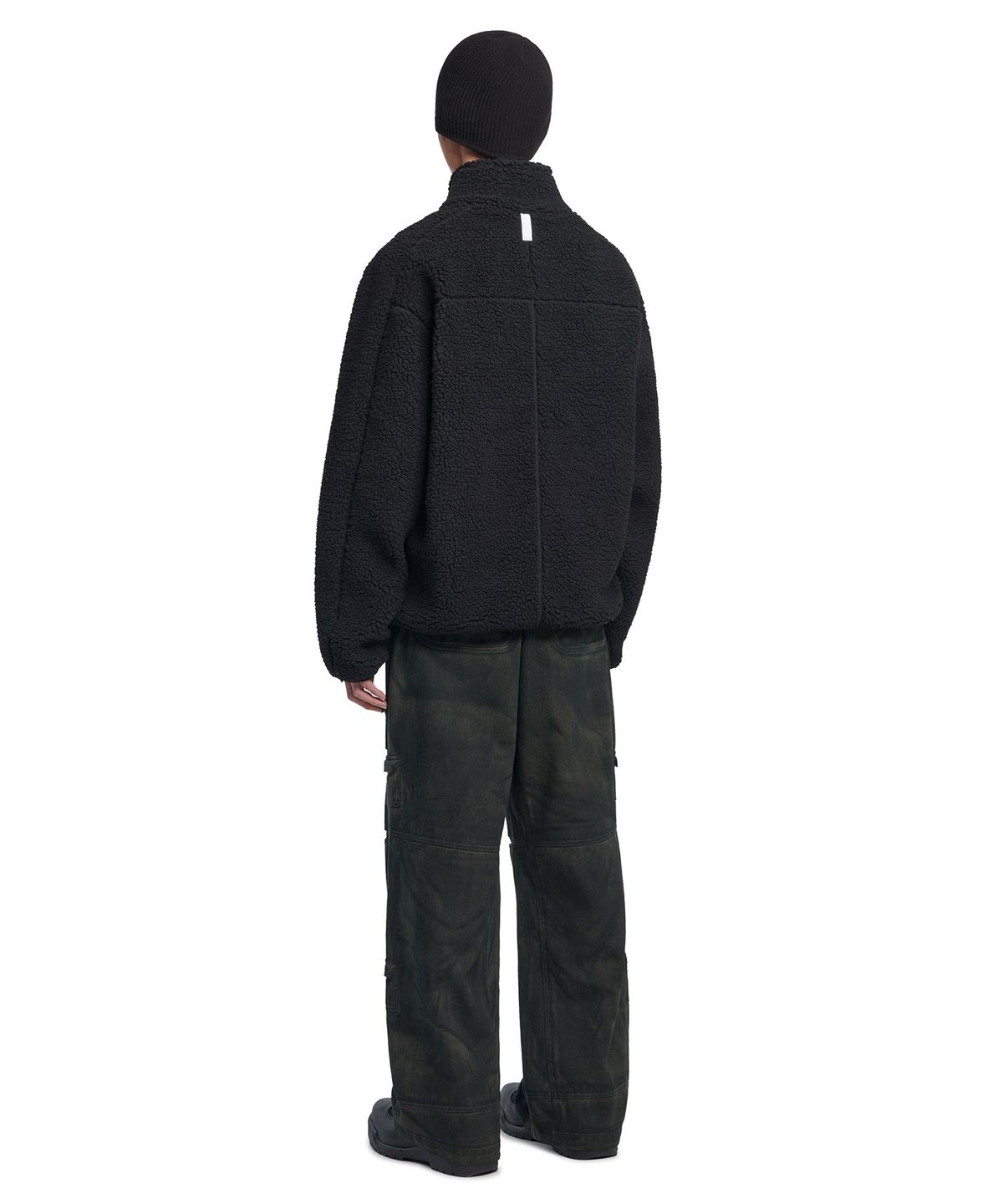 노매뉴얼(NOMANUAL) TRACE SHERPA FLEECE JACKET - BLACK
