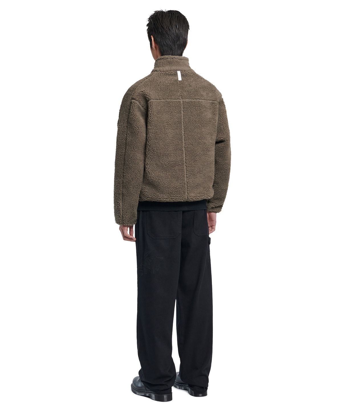 노매뉴얼(NOMANUAL) TRACE SHERPA FLEECE JACKET - KHAKI GRAY