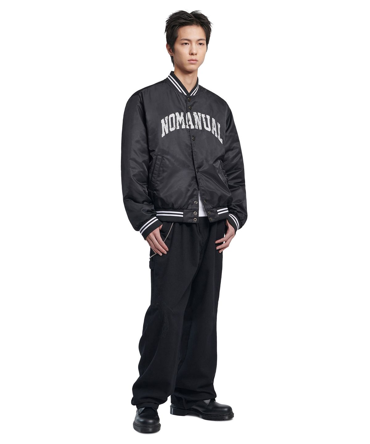 노매뉴얼(NOMANUAL) C.A THINSULATE STADIUM JACKET - BLACK
