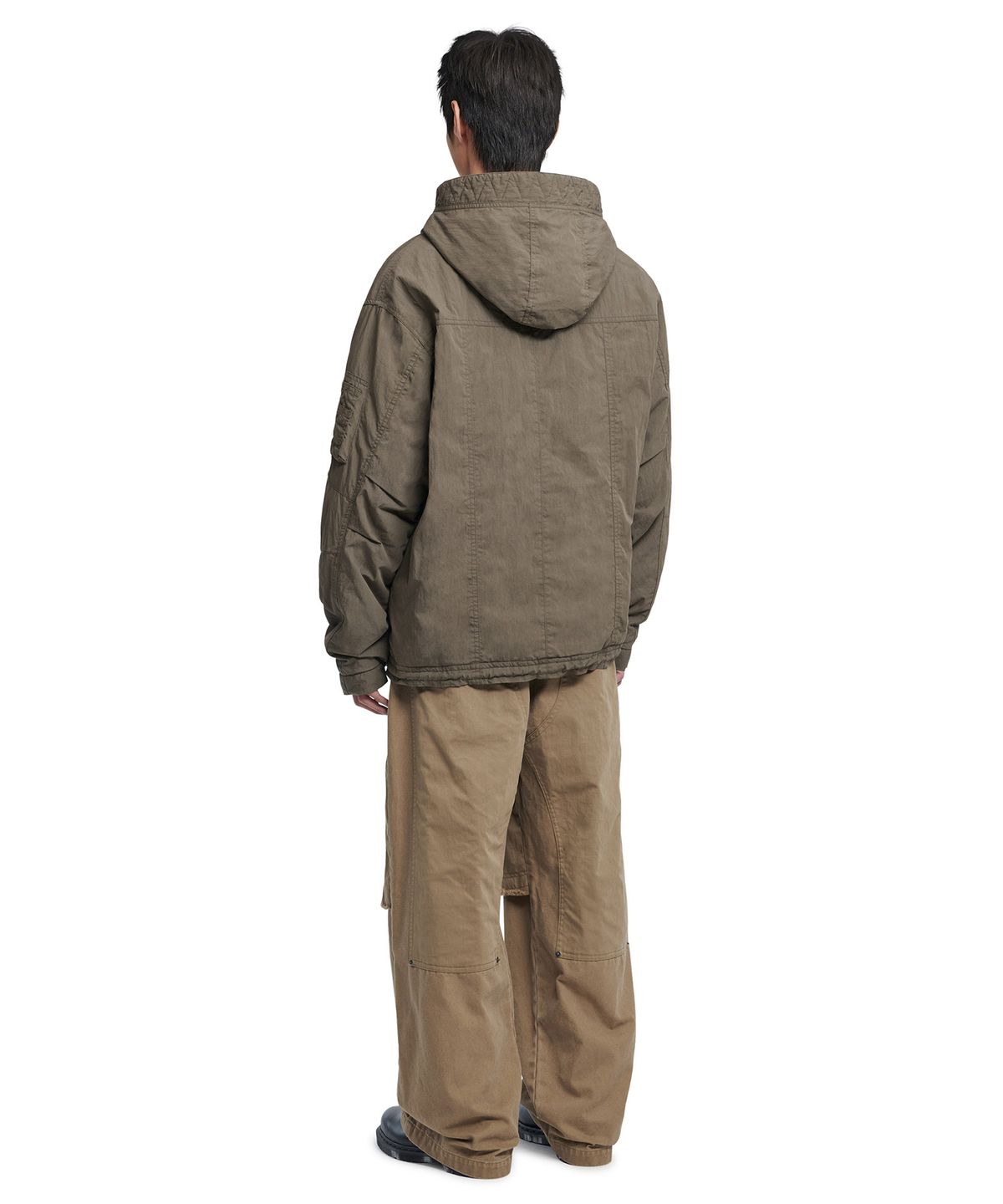 노매뉴얼(NOMANUAL) HOODED FLIGHT JUMPER - CHARCOAL