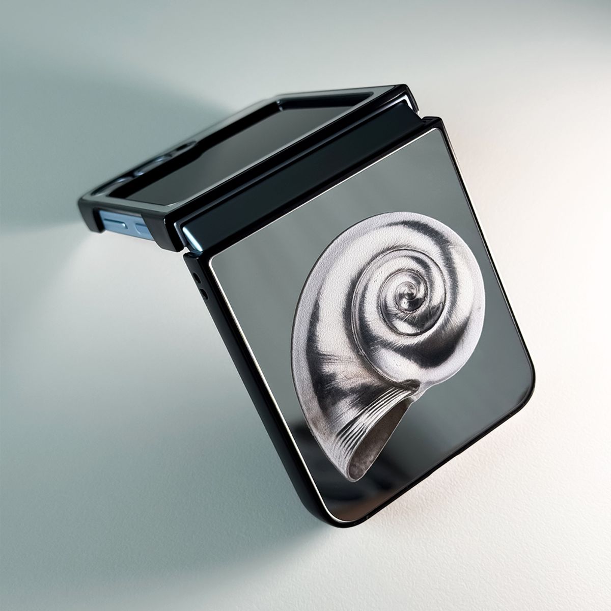 메모리즈바운더리(MEMORIESBOUNDARY) NTA Silverborn Concha Bumper Mirror Phone Case (Z Flip)