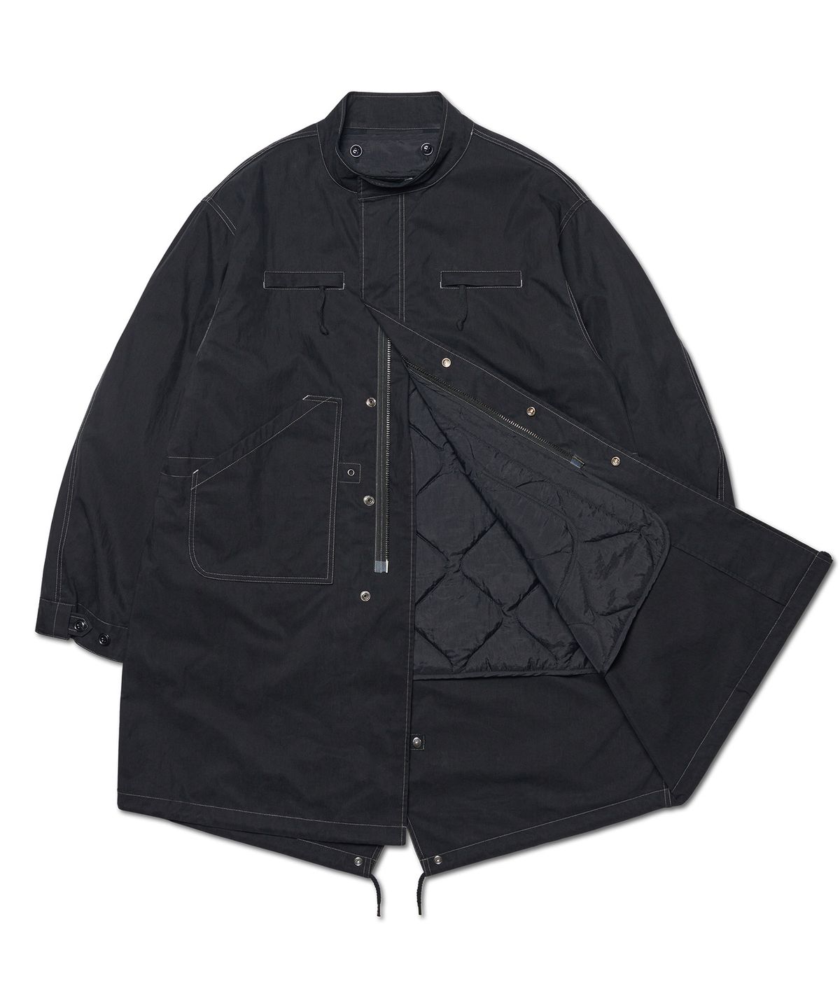 노매뉴얼(NOMANUAL) PATCHED EMBLEM PARKA - WASHED BLACK