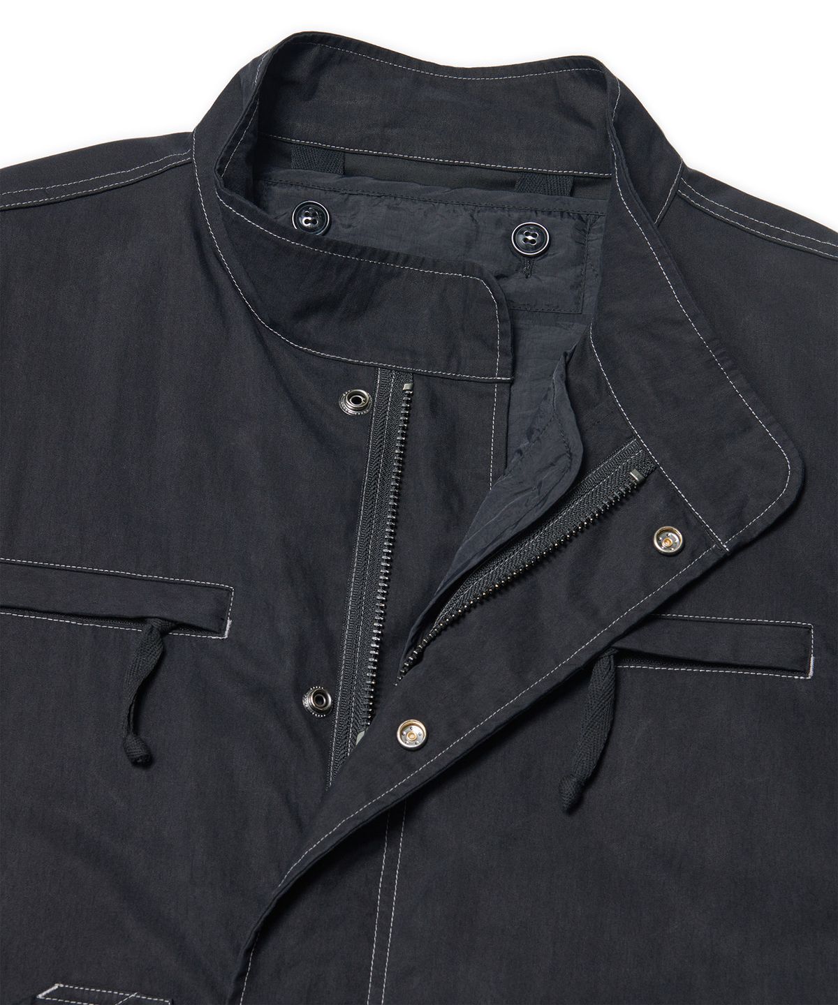 노매뉴얼(NOMANUAL) PATCHED EMBLEM PARKA - WASHED BLACK