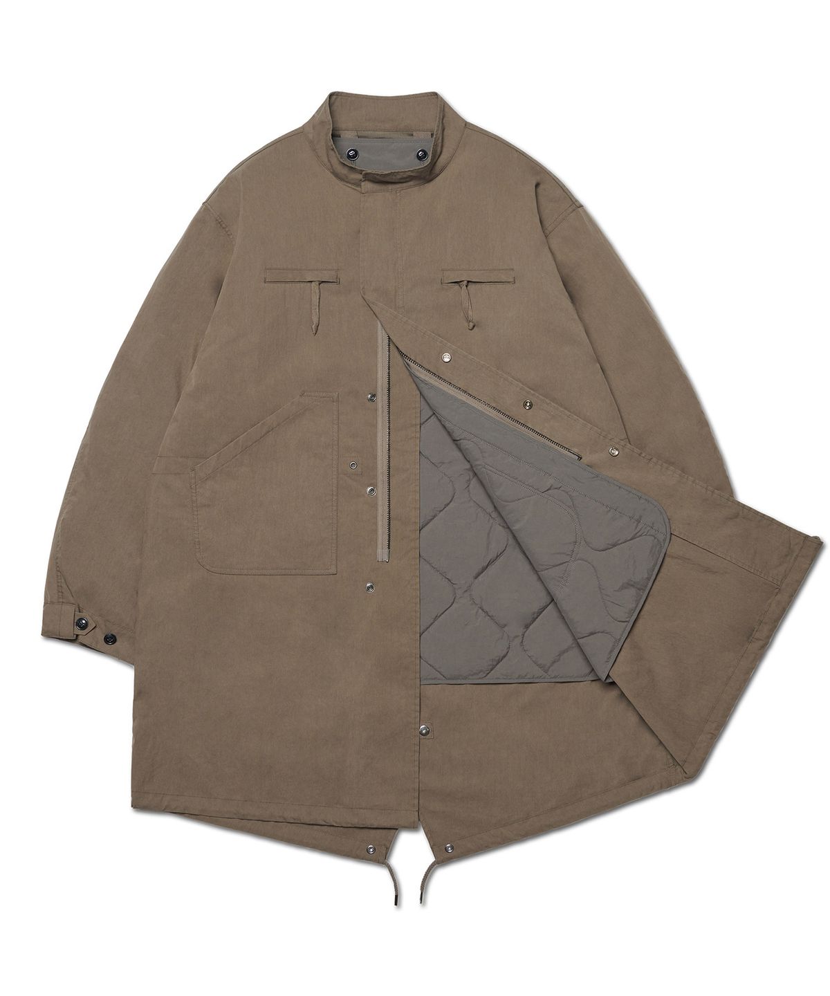 노매뉴얼(NOMANUAL) PATCHED EMBLEM PARKA - WASHED BROWN