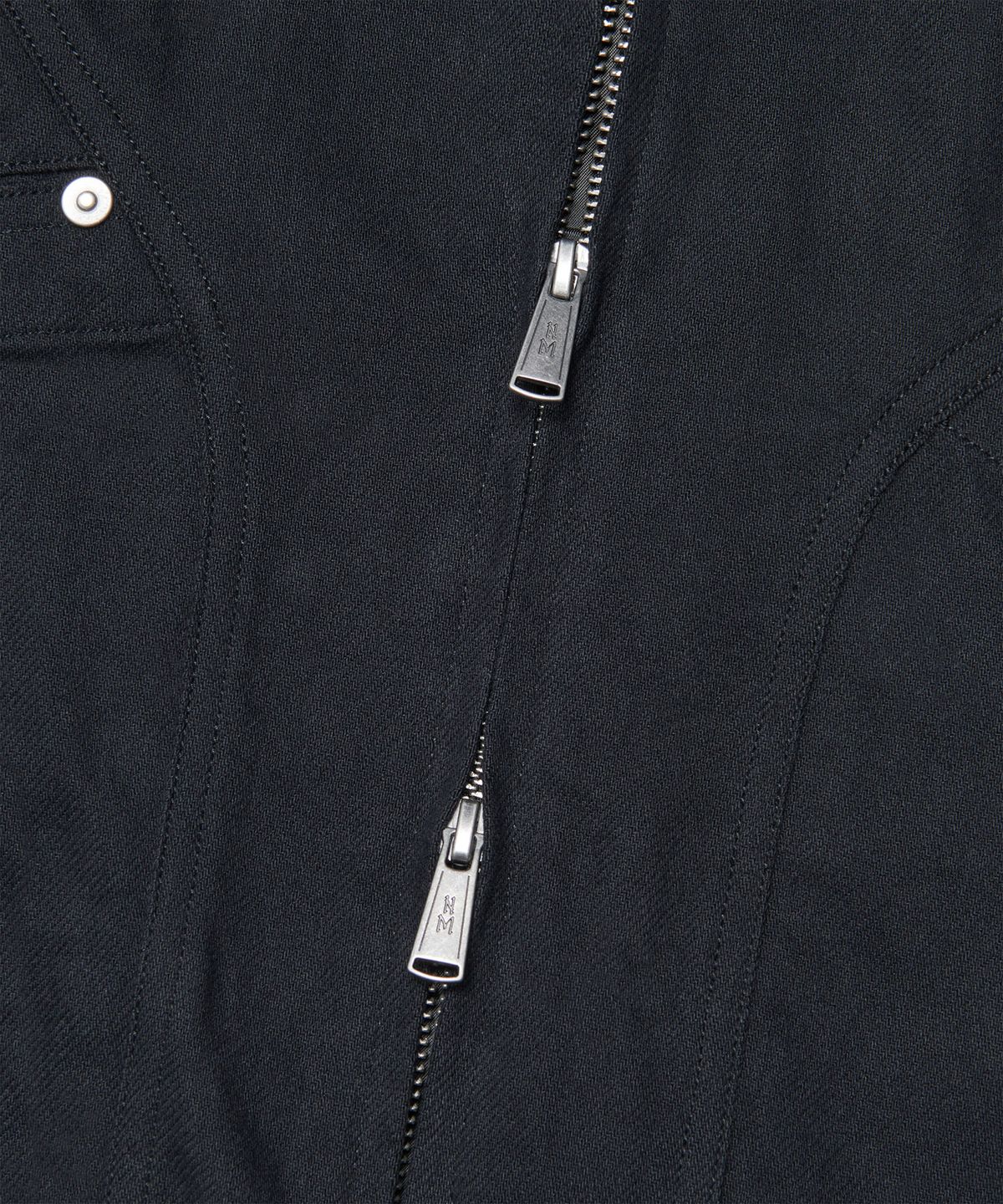 노매뉴얼(NOMANUAL) VINTAGE LEATHER COLLAR WORK JACKET - WASHED BLACK
