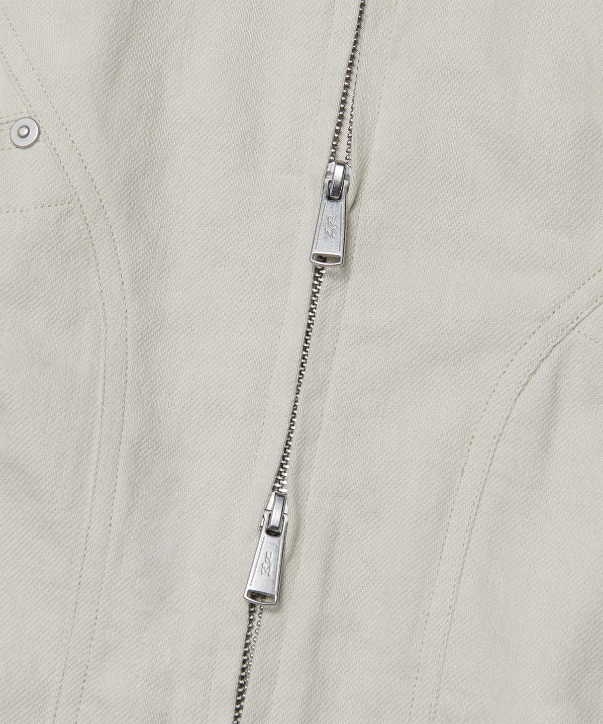 노매뉴얼(NOMANUAL) VINTAGE LEATHER COLLAR WORK JACKET - OFF WHITE