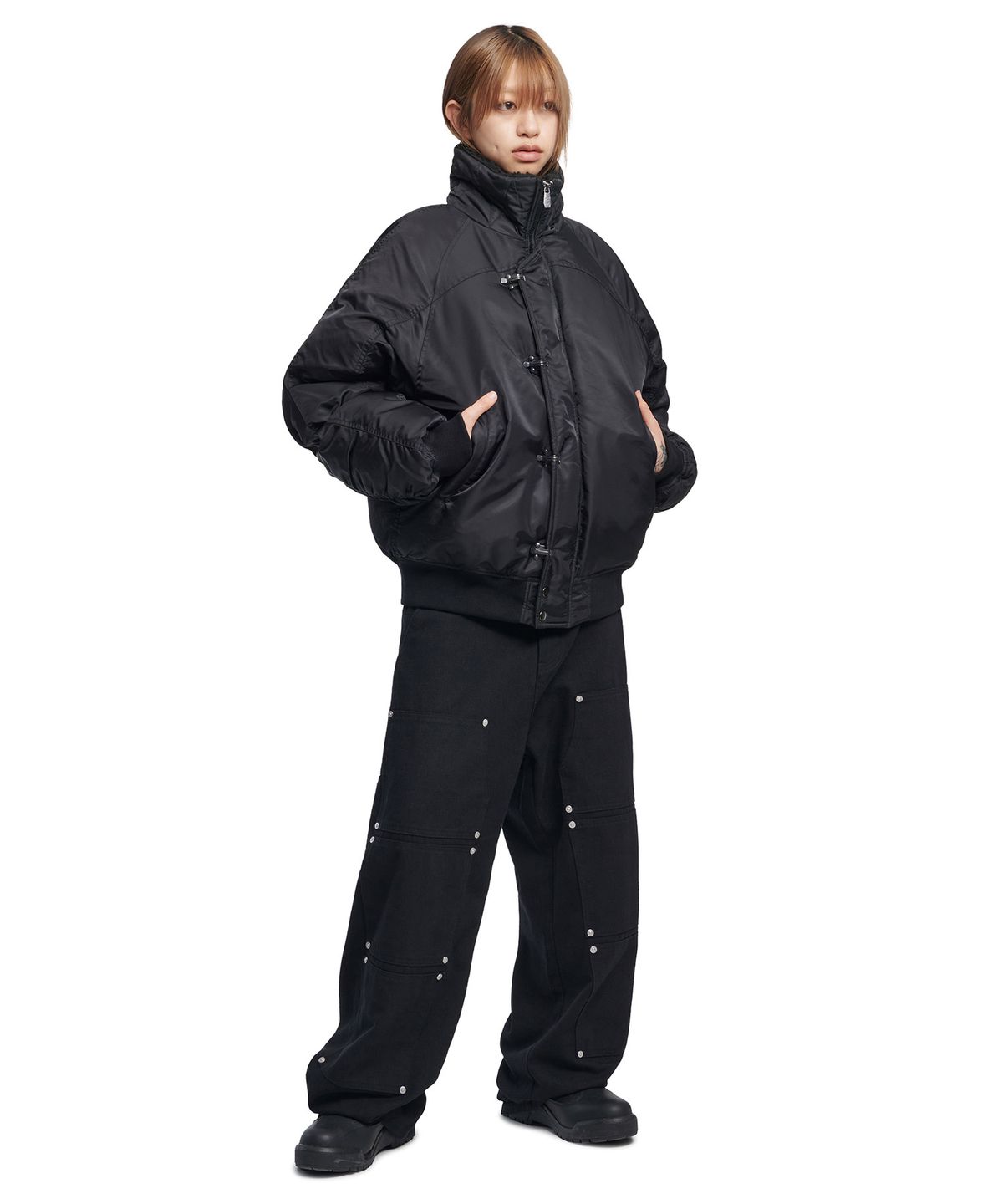 노매뉴얼(NOMANUAL) K.L BOMBER JACKET - BLACK