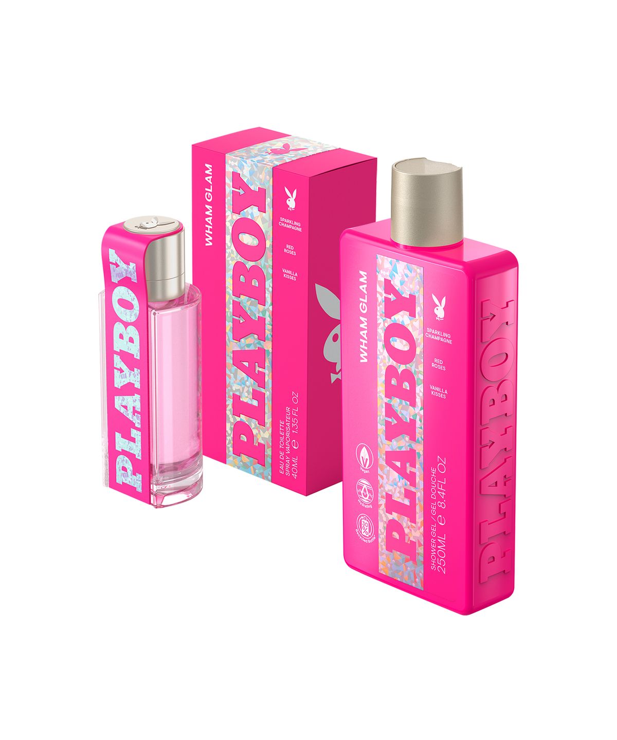 플레이보이 퍼퓸(PLAYBOY PERFUME) 왬글램 EDT 40ML + 샤워젤 250ML 듀오 세트