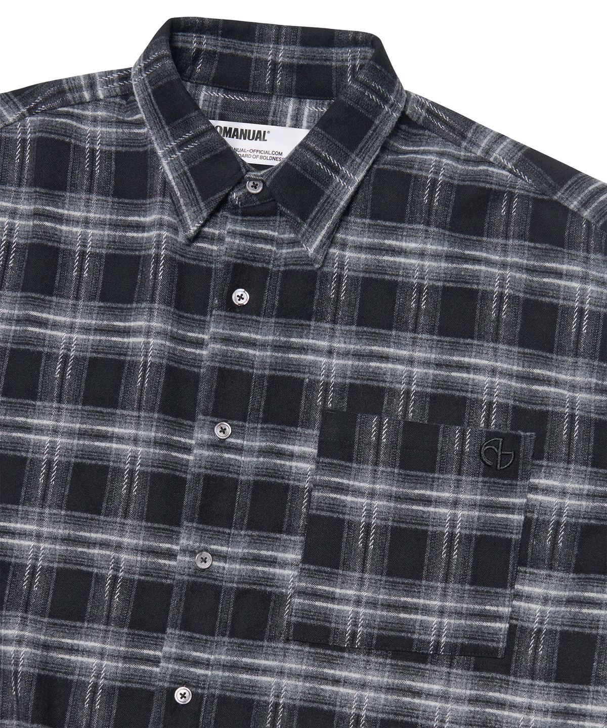노매뉴얼(NOMANUAL) FLANNEL CHECK SHIRT - BLACK