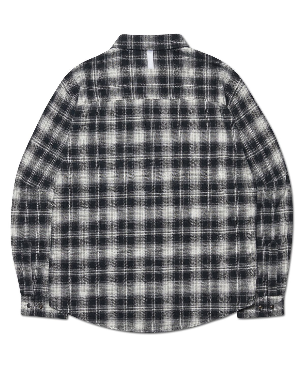 노매뉴얼(NOMANUAL) FLANNEL CHECK SHIRT JACKET - BLACK