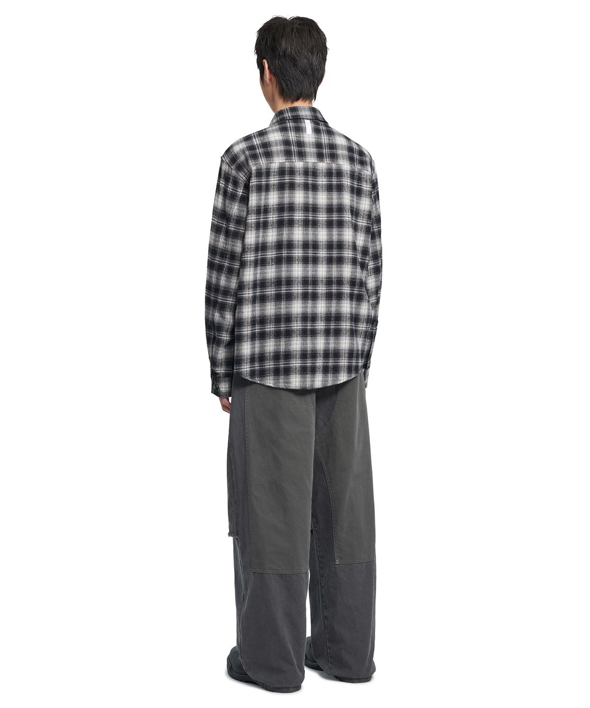 노매뉴얼(NOMANUAL) FLANNEL CHECK SHIRT JACKET - BLACK