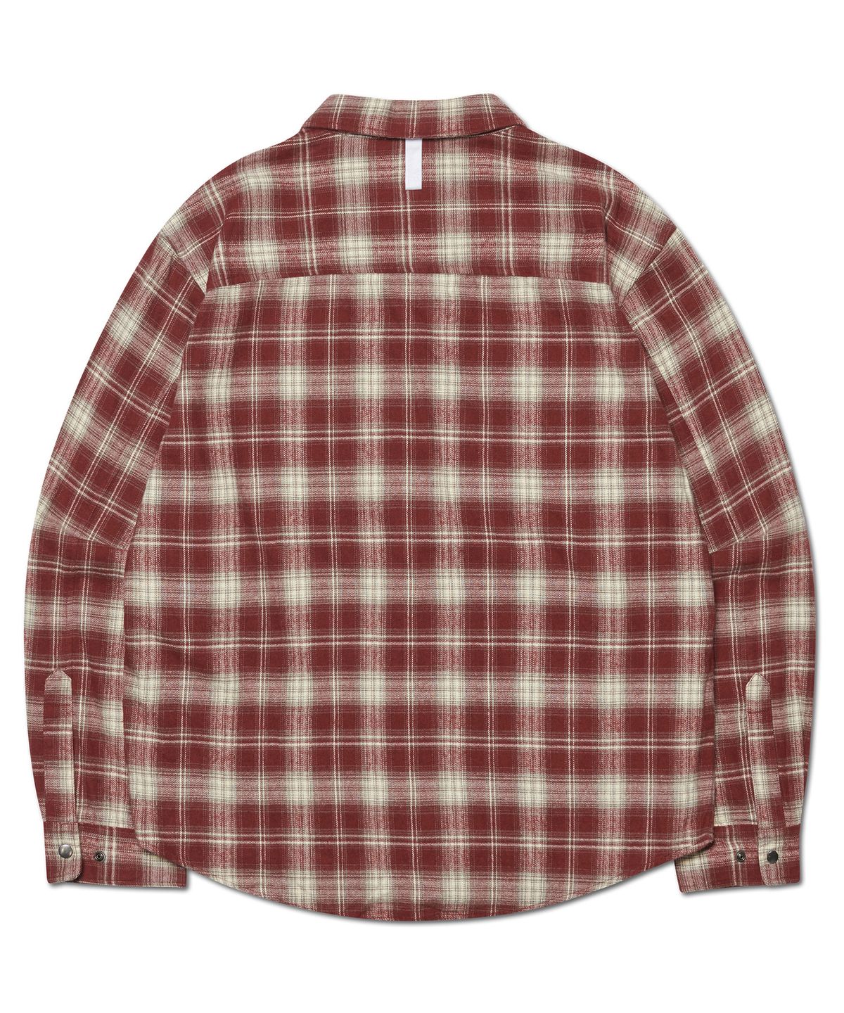 노매뉴얼(NOMANUAL) FLANNEL CHECK SHIRT JACKET - BURGUNDY