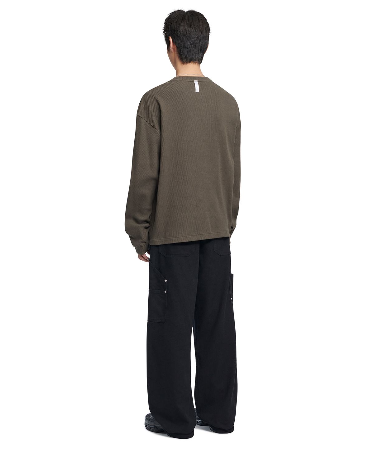 노매뉴얼(NOMANUAL) NM RIFLE WAFFLE LONG SLEEVE TEE - CHARCOAL