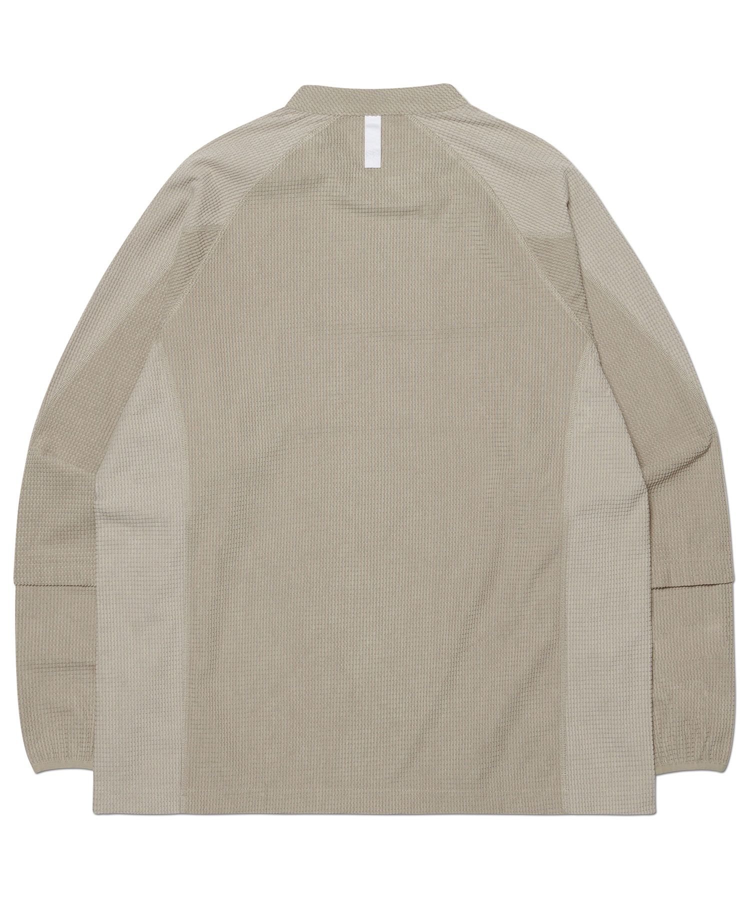 MUSINSA | NOMANUAL HEAVY WAFFLE LONG SLEEVE TEE - LIGHT GRAY