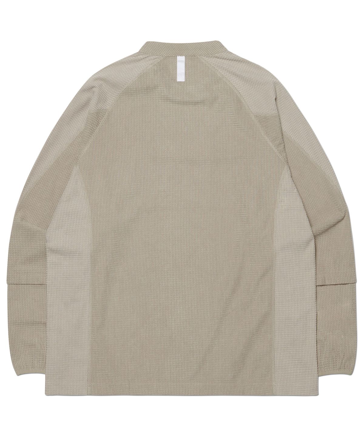 노매뉴얼(NOMANUAL) HEAVY WAFFLE LONG SLEEVE TEE - LIGHT GRAY