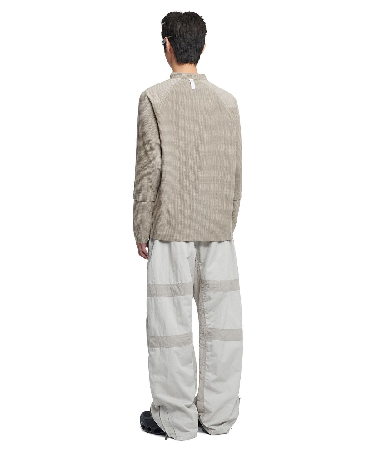 노매뉴얼(NOMANUAL) HEAVY WAFFLE LONG SLEEVE TEE - LIGHT GRAY