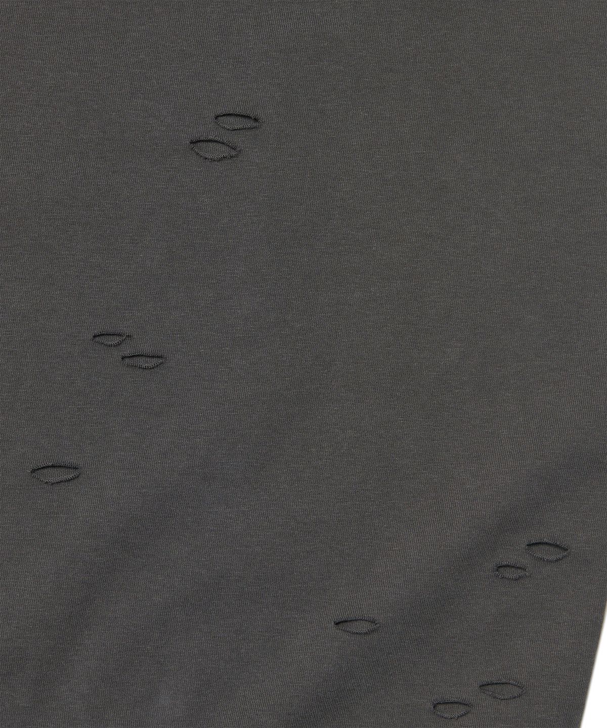 노매뉴얼(NOMANUAL) DAMAGED LONG SLEEVE TEE - CHARCOAL
