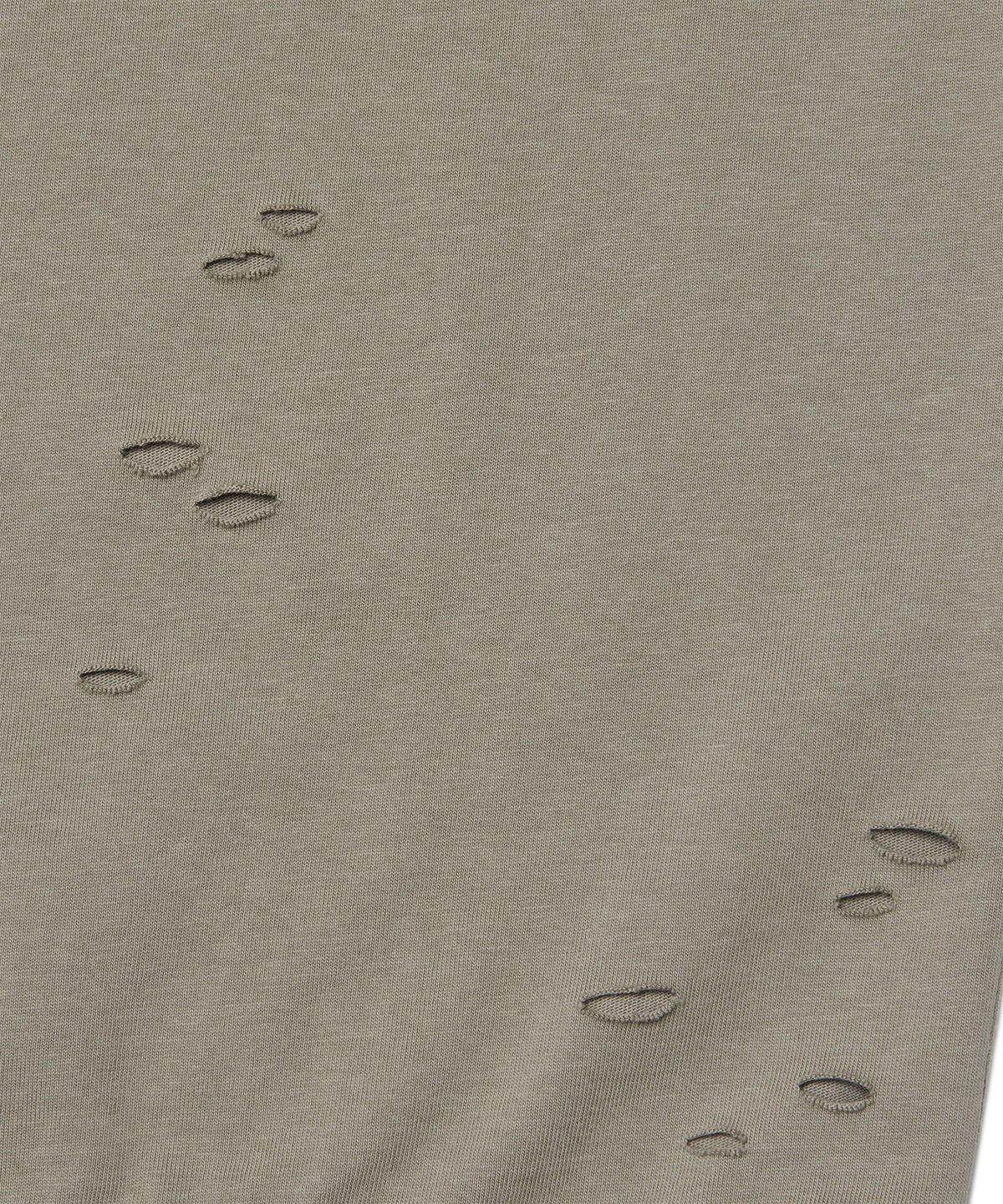 노매뉴얼(NOMANUAL) DAMAGED LONG SLEEVE TEE - WARM GRAY