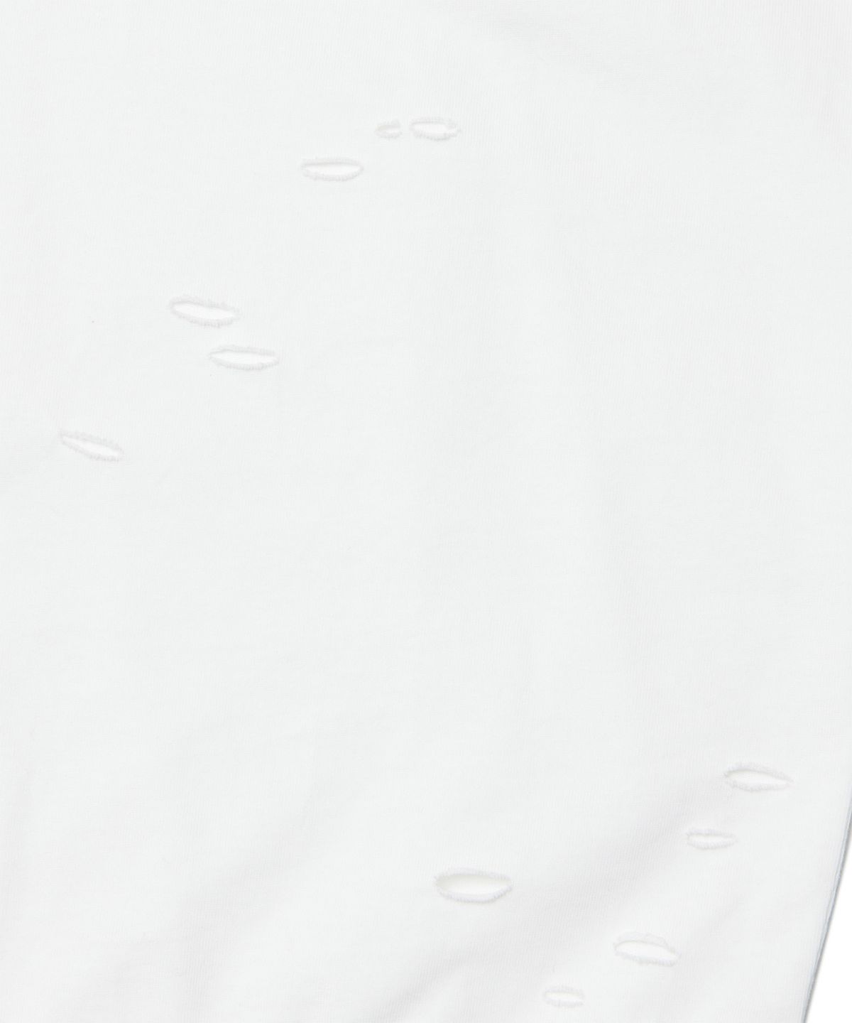 노매뉴얼(NOMANUAL) DAMAGED LONG SLEEVE TEE - WHITE