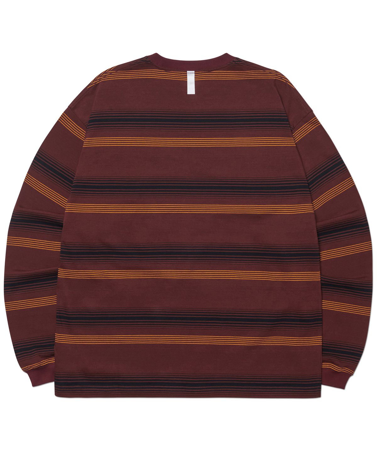 노매뉴얼(NOMANUAL) NM STRIPED LONG SLEEVE TEE - BURGUNDY