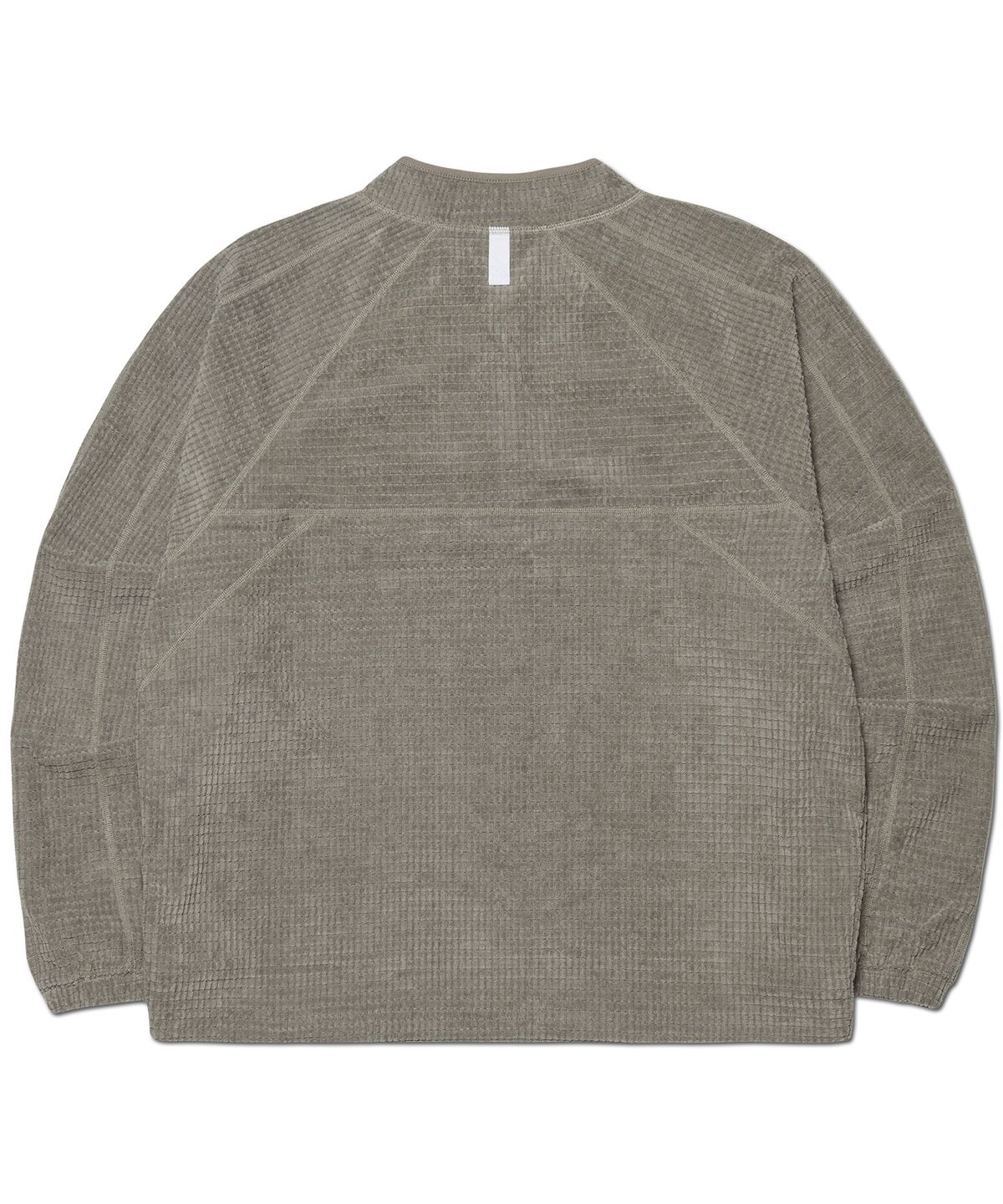 노매뉴얼(NOMANUAL) HEAVY WAFFLE HALF ZIP-UP - GRAY