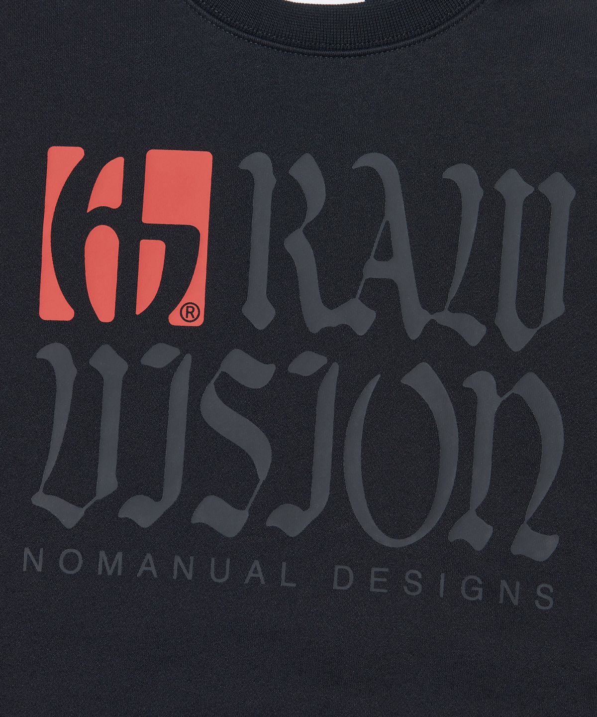 노매뉴얼(NOMANUAL) R.V LOGO SWEATSHIRT - BLACK
