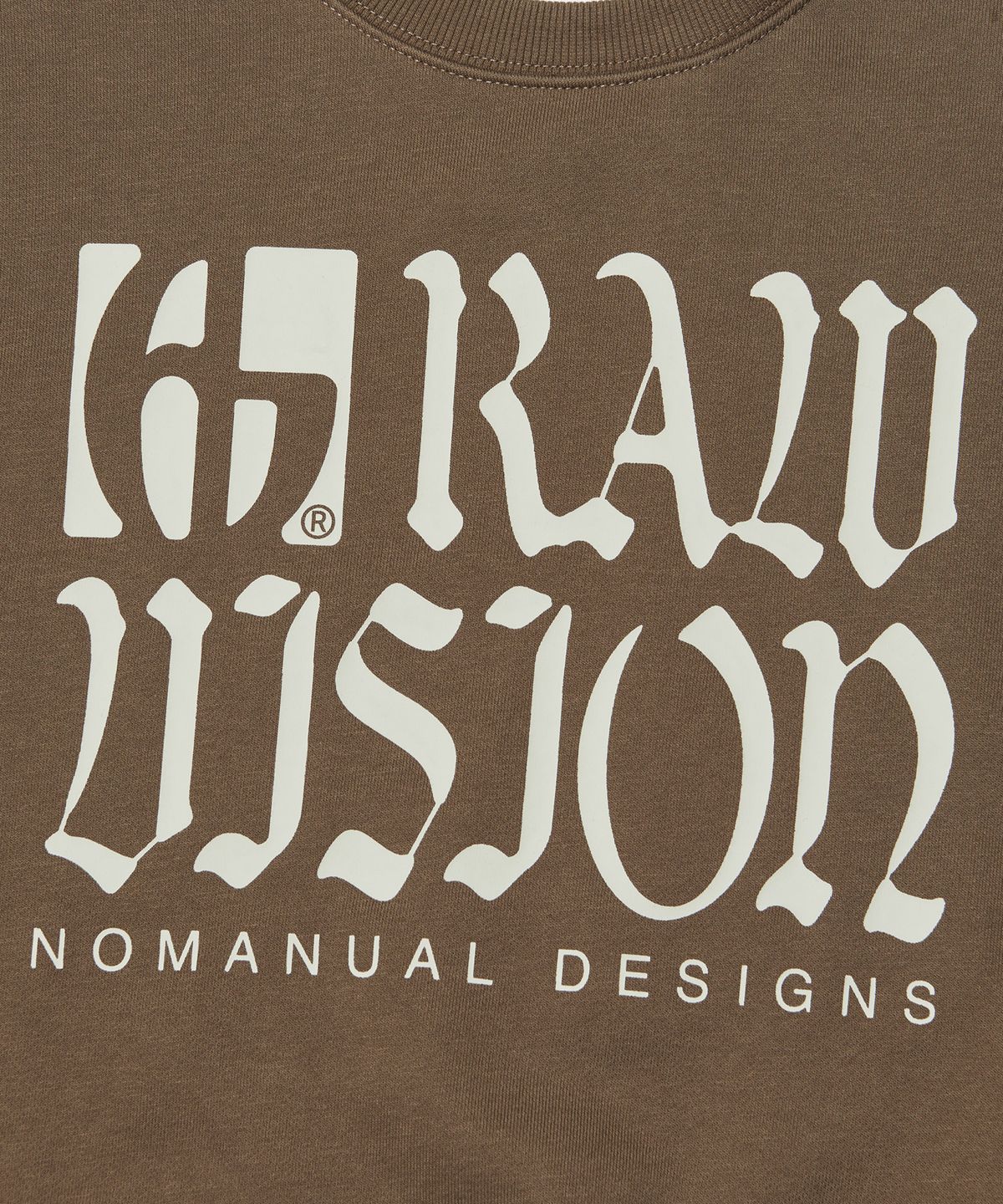 노매뉴얼(NOMANUAL) R.V LOGO SWEATSHIRT - BROWN