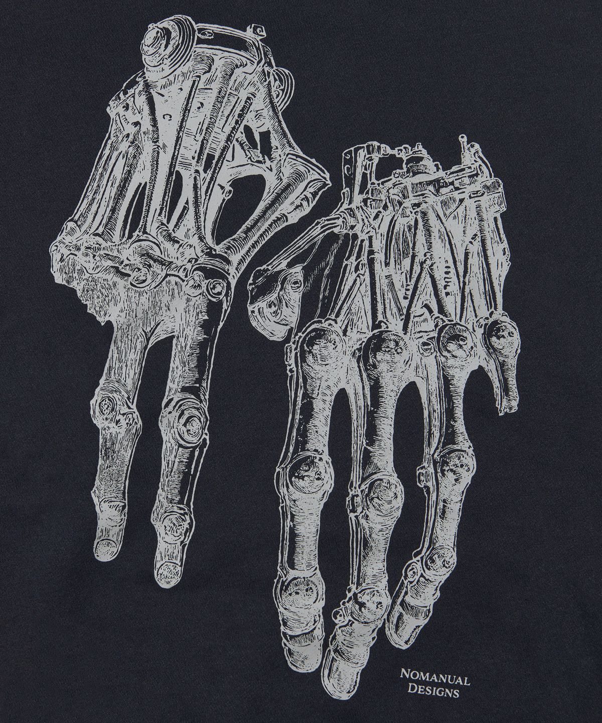 노매뉴얼(NOMANUAL) ROBOTIC HAND NM HOODIE - BLACK