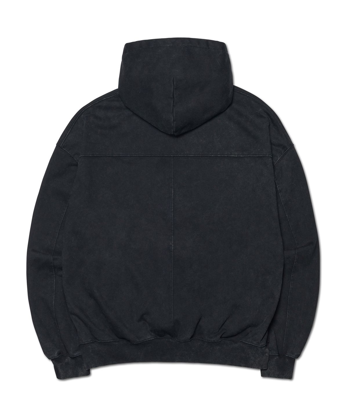 노매뉴얼(NOMANUAL) LAYERED ARCH GRAPHIC HOODIE - WASHED BLACK