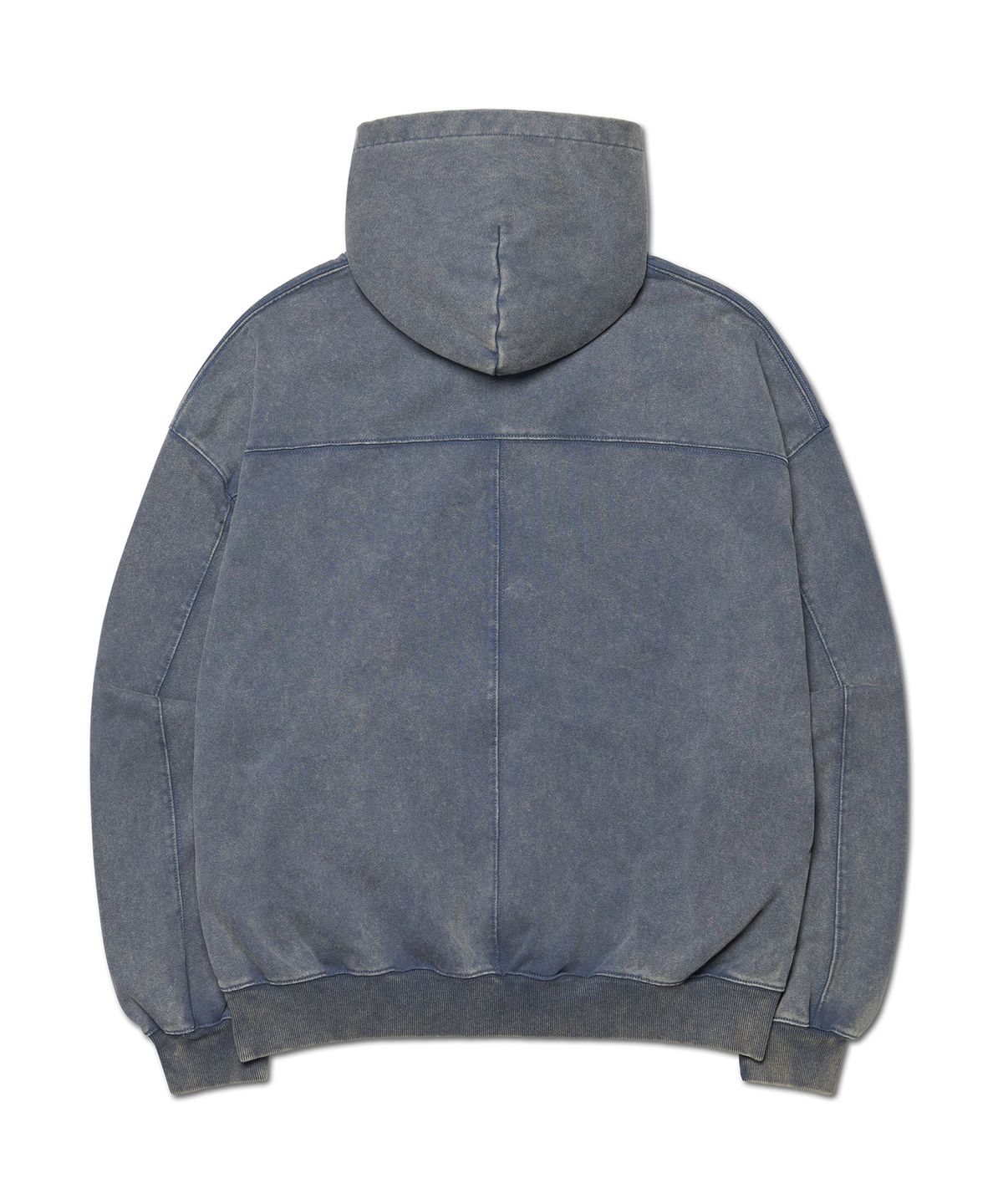 노매뉴얼(NOMANUAL) LAYERED ARCH GRAPHIC HOODIE - WASHED NAVY
