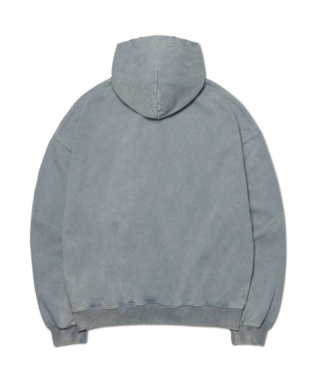 노매뉴얼(NOMANUAL) ENGINE GRAPHIC DAMAGED HOODIE - WASHED BLUE