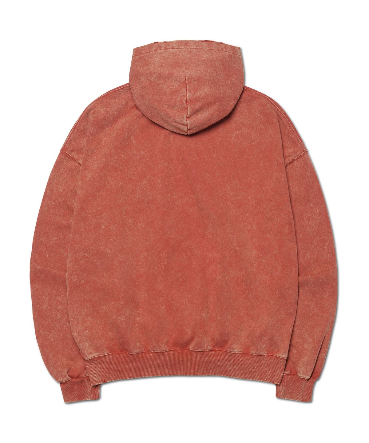 노매뉴얼(NOMANUAL) ENGINE GRAPHIC DAMAGED HOODIE - WASHED BRICK