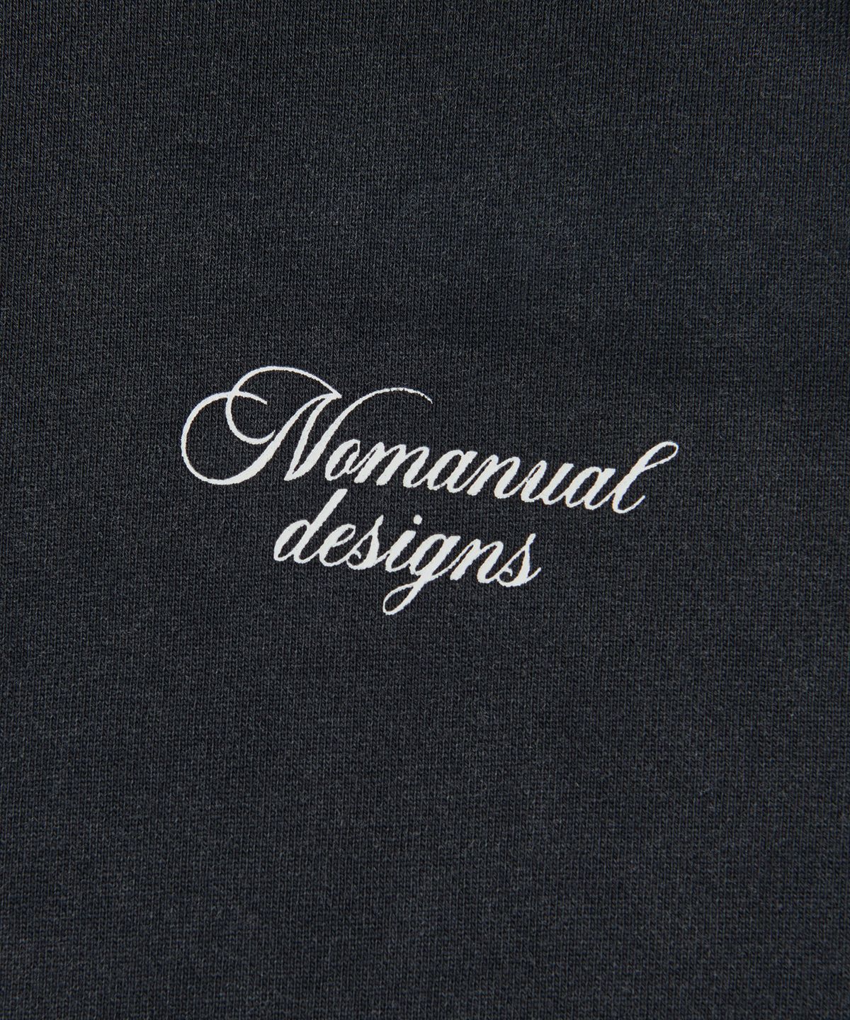 노매뉴얼(NOMANUAL) DAMAGED HOODIE - WASHED BLACK