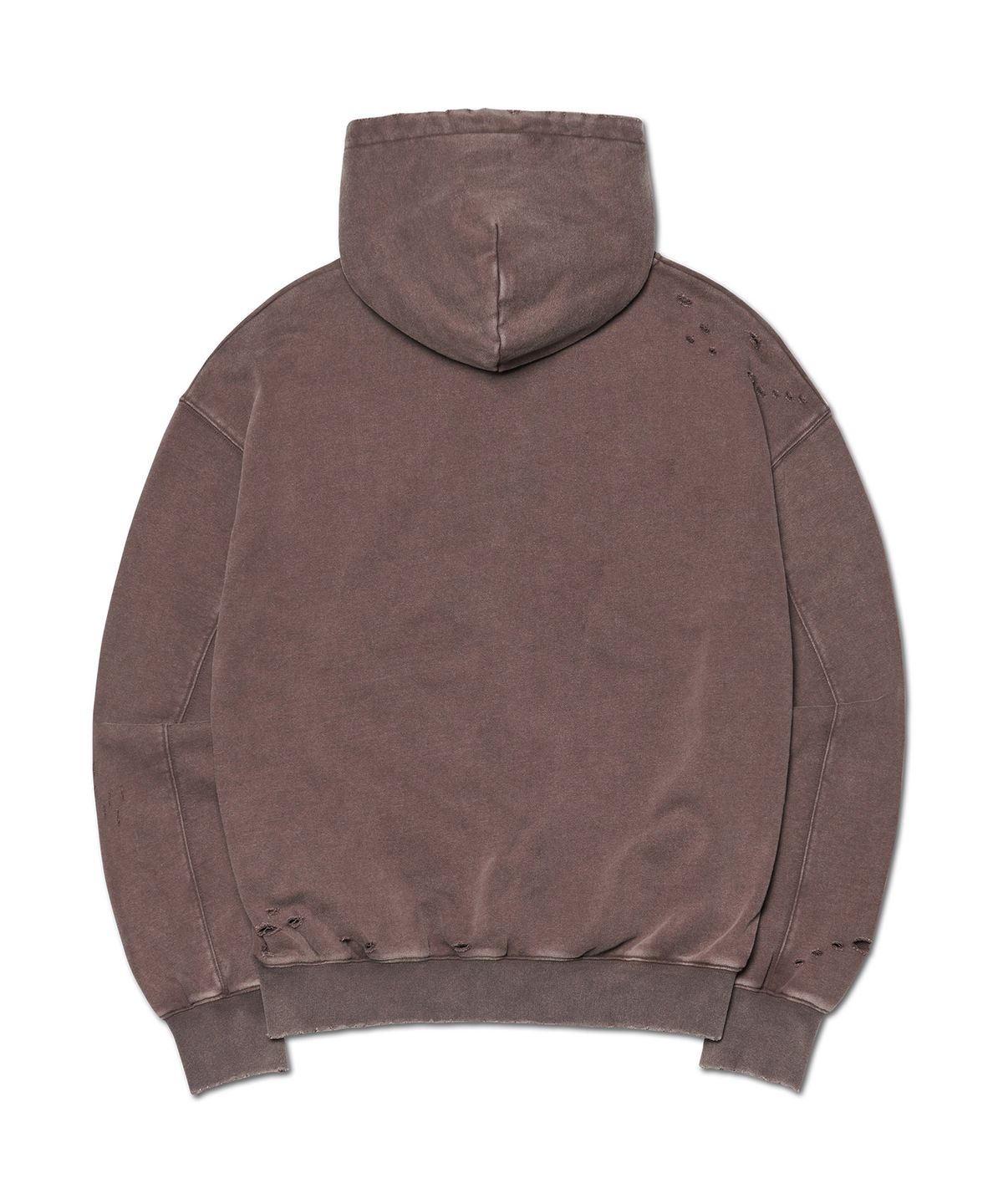 노매뉴얼(NOMANUAL) DAMAGED HOODIE - WASHED BROWN