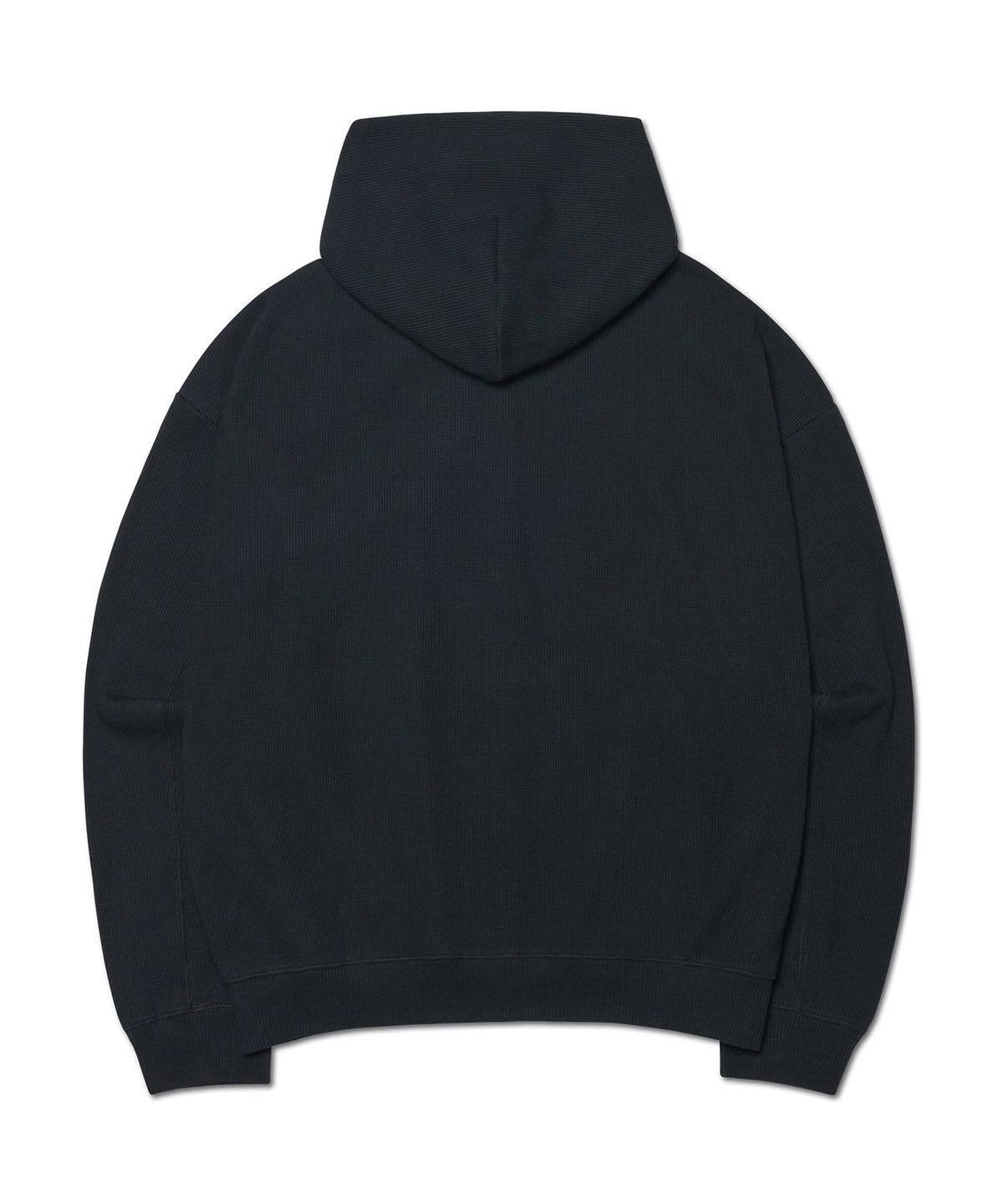 노매뉴얼(NOMANUAL) NM WAFFLE HOODED ZIP-UP - BLACK