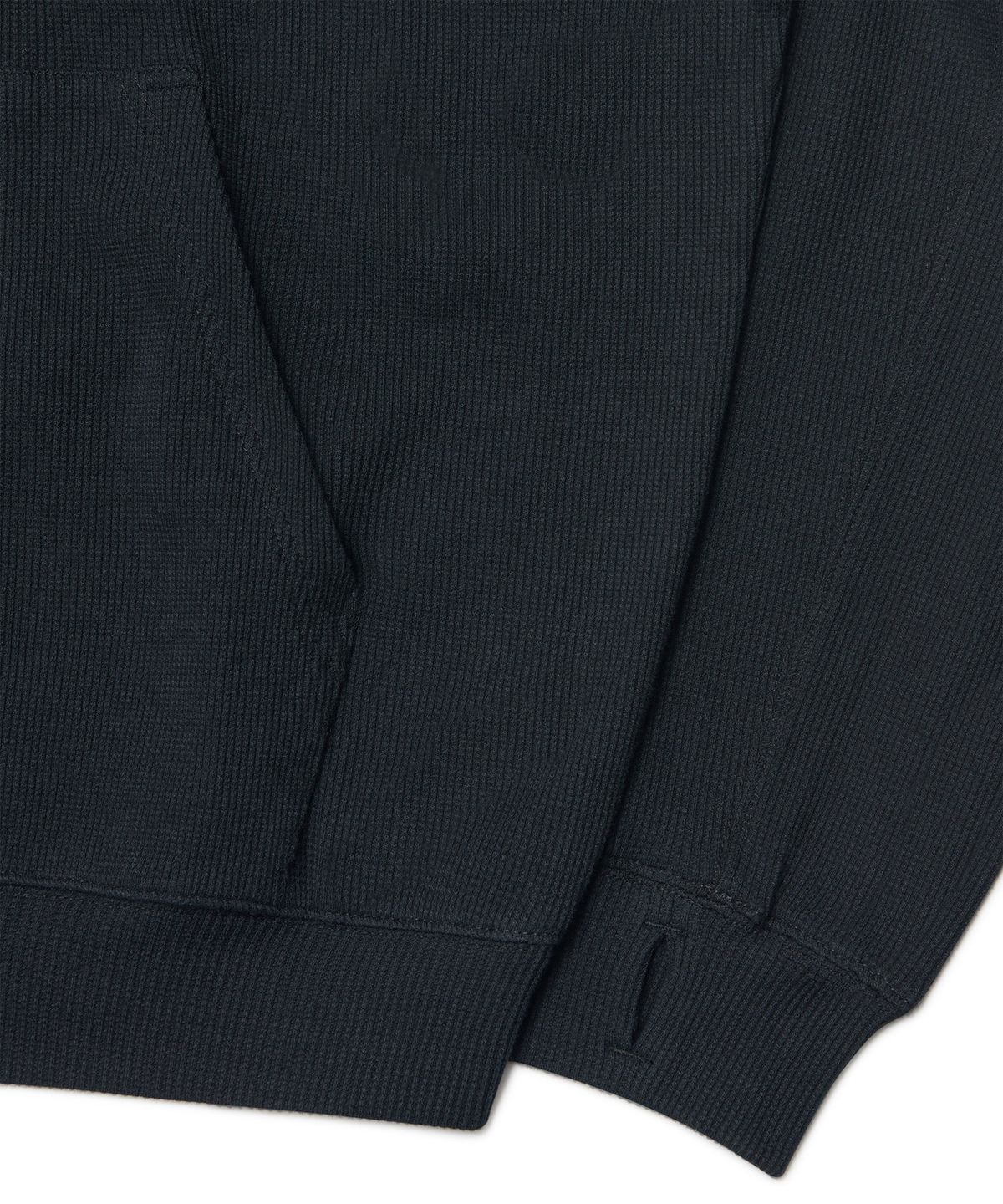 노매뉴얼(NOMANUAL) NM WAFFLE HOODED ZIP-UP - BLACK