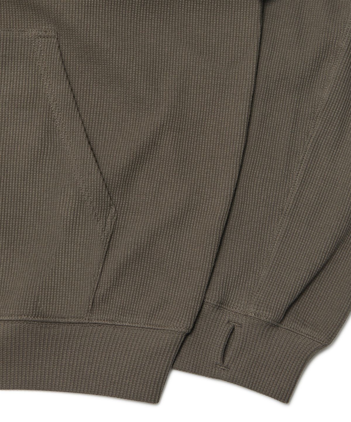 노매뉴얼(NOMANUAL) NM WAFFLE HOODED ZIP-UP - CHARCOAL