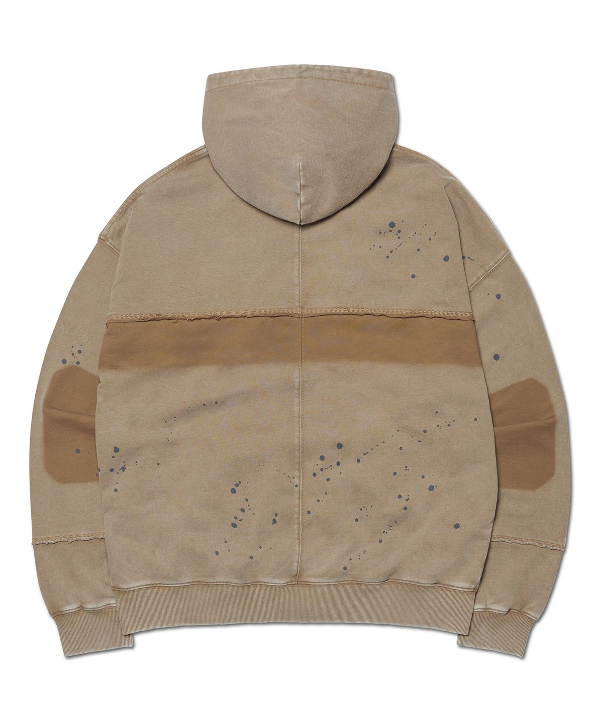 노매뉴얼(NOMANUAL) DETACHED PATCH HOODED ZIP-UP - WASHED BROWN