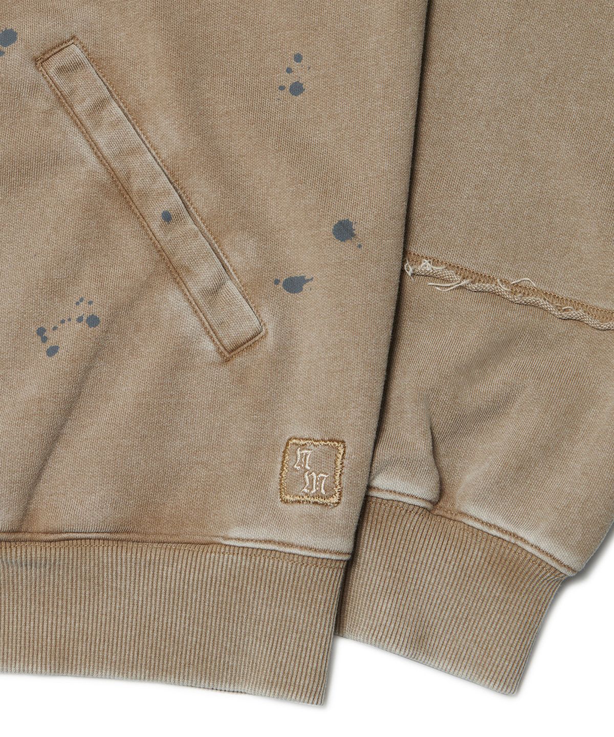 노매뉴얼(NOMANUAL) DETACHED PATCH HOODED ZIP-UP - WASHED BROWN