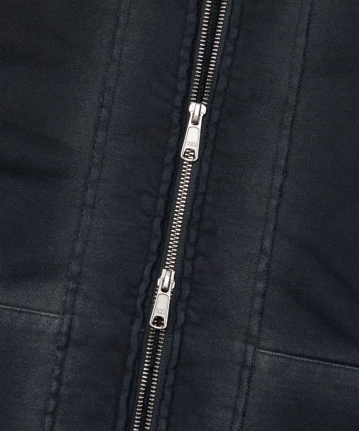 노매뉴얼(NOMANUAL) AFTER HOODED ZIP-UP - WASHED BLACK