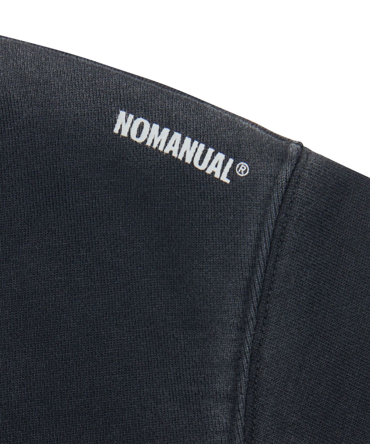 노매뉴얼(NOMANUAL) AFTER HOODED ZIP-UP - WASHED BLACK