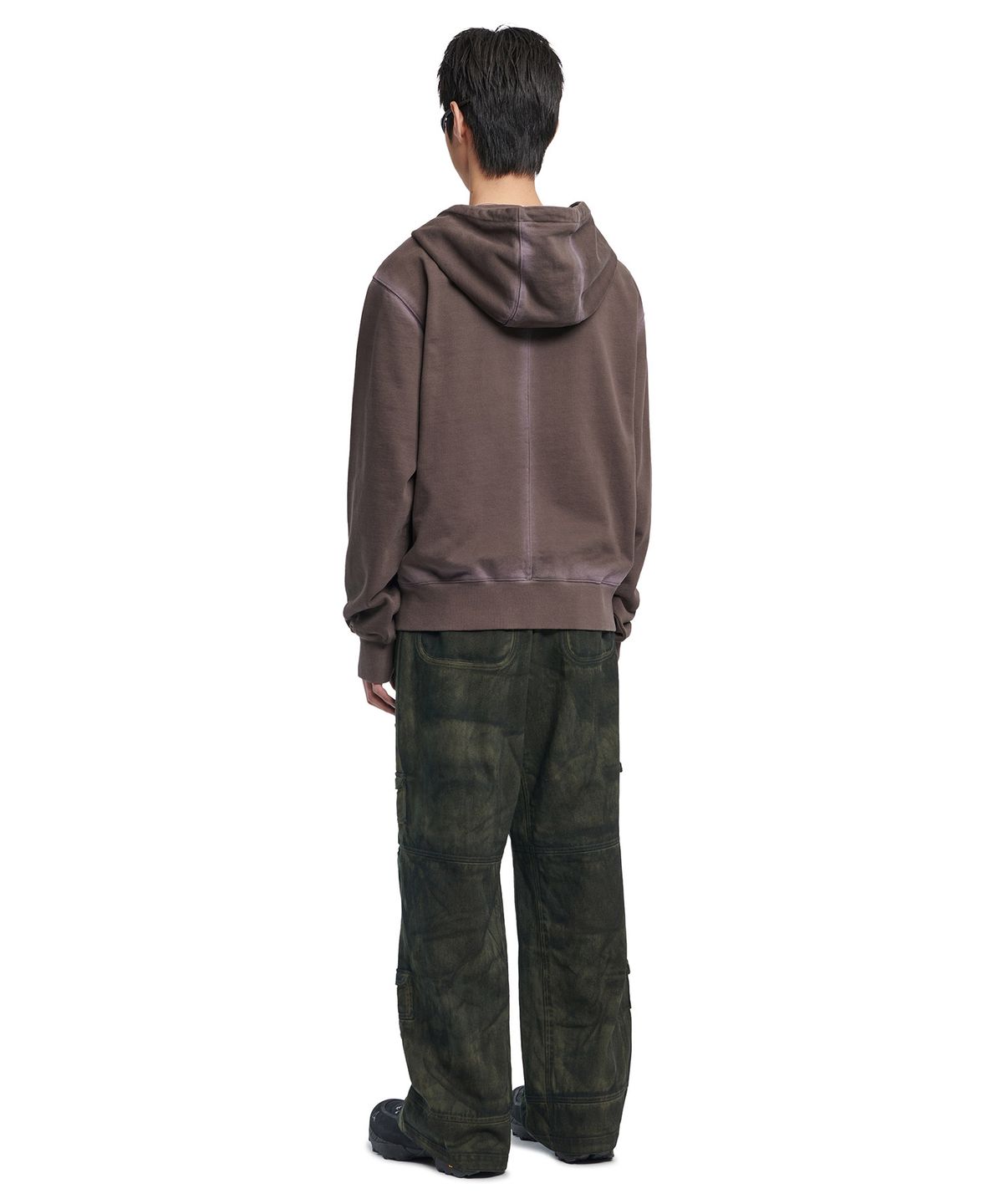 노매뉴얼(NOMANUAL) AFTER HOODED ZIP-UP - WASHED BROWN