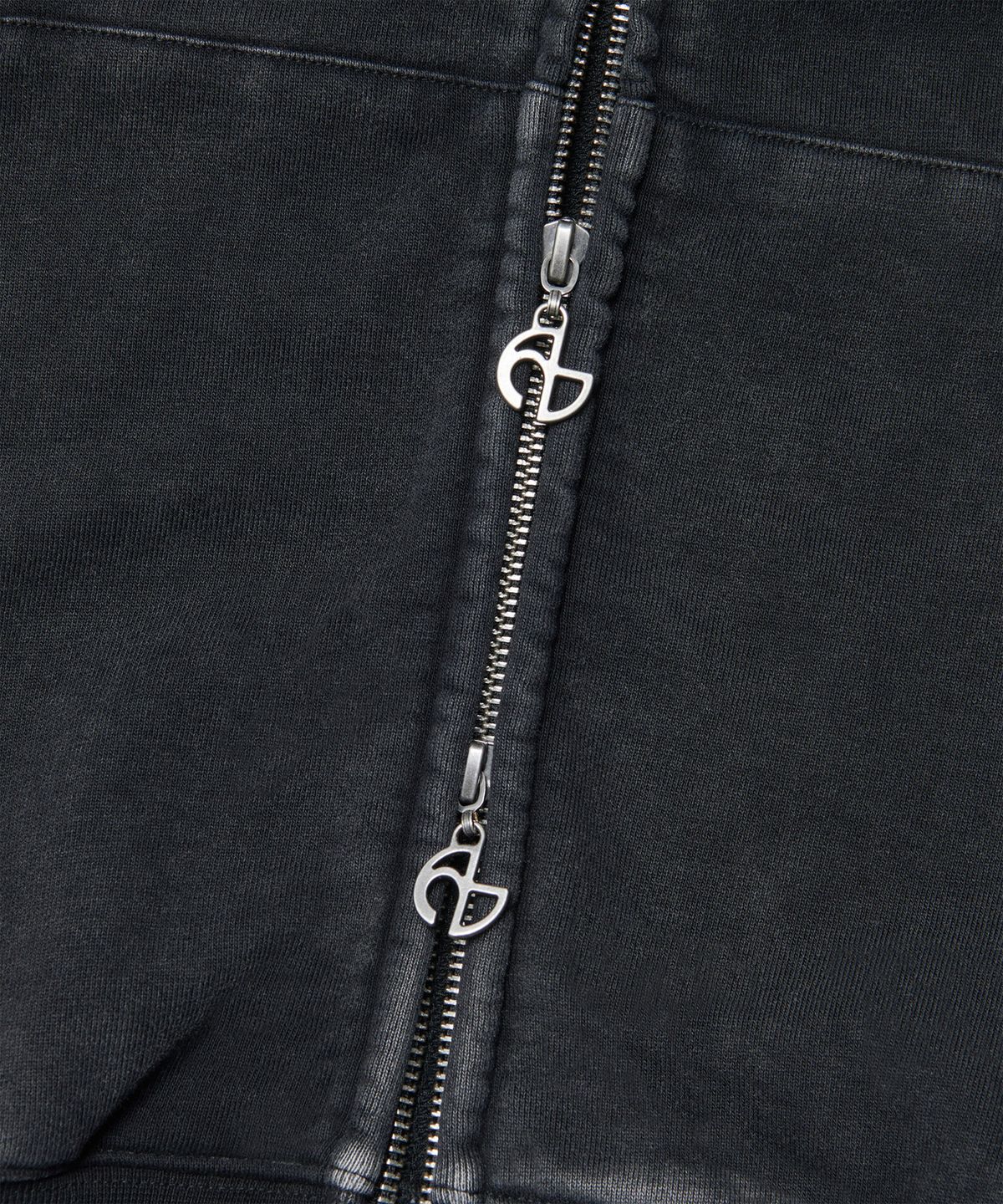 노매뉴얼(NOMANUAL) C.A VINTAGE HOODED ZIP-UP - WASHED BLACK