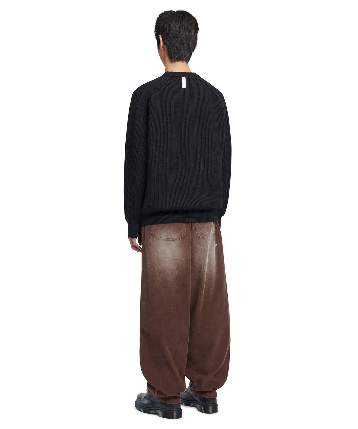 노매뉴얼(NOMANUAL) ANOMALY KNIT ZIP-UP - BLACK