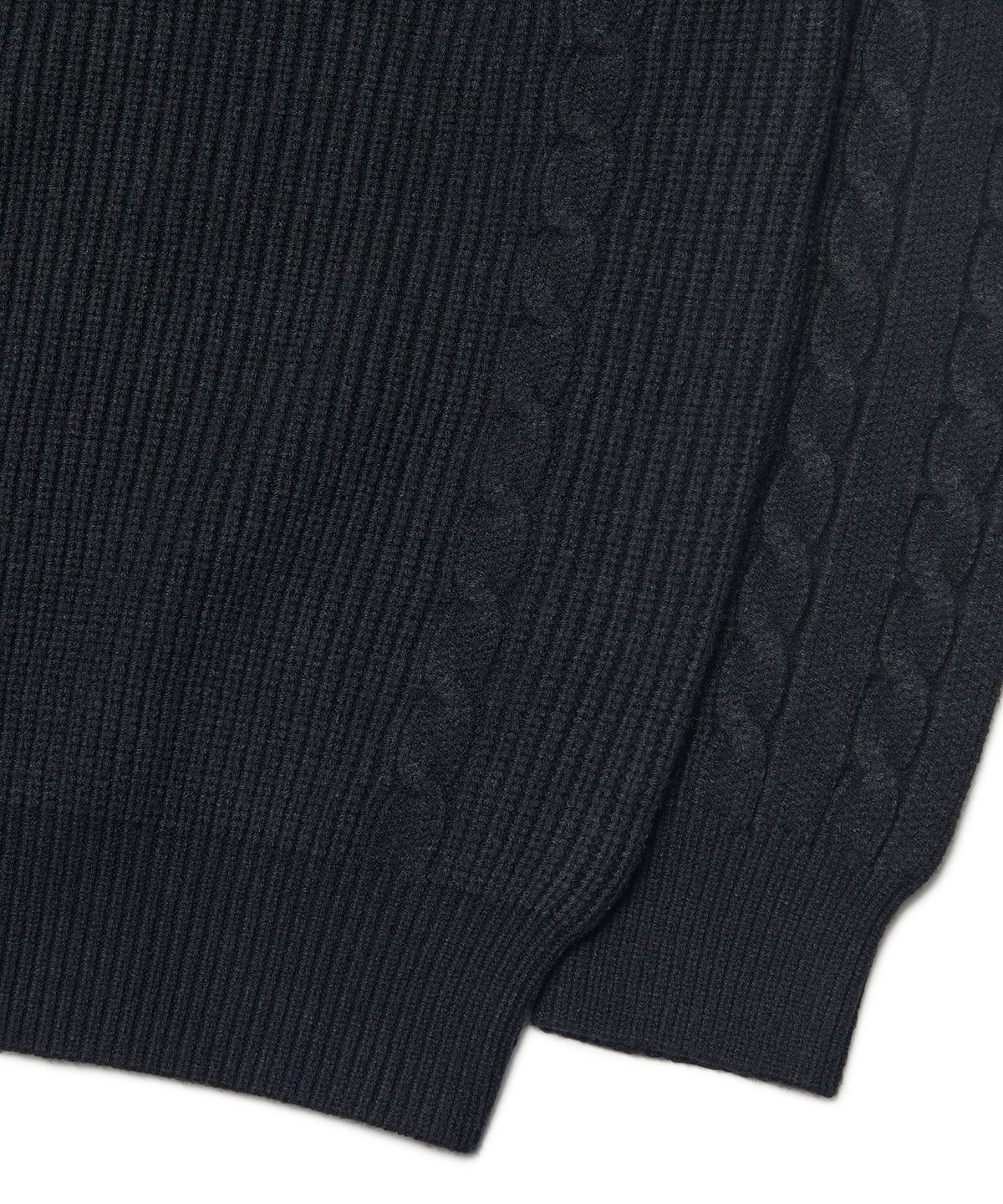 노매뉴얼(NOMANUAL) ANOMALY KNIT ZIP-UP - BLACK
