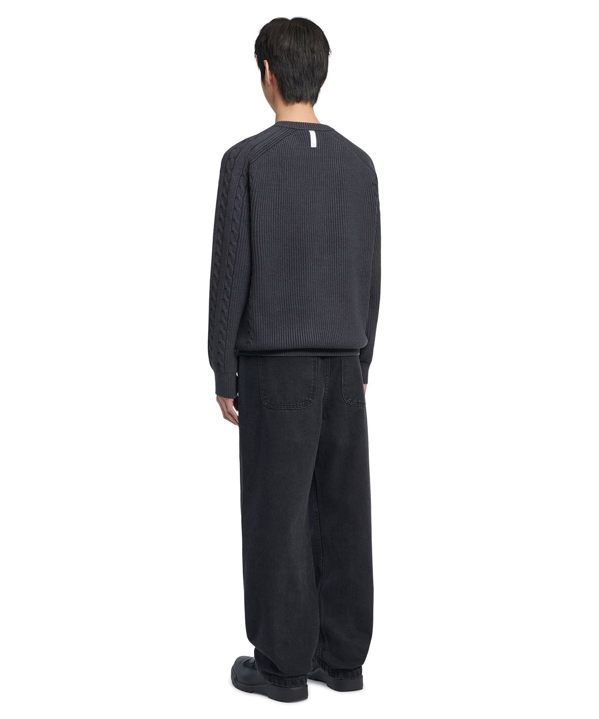노매뉴얼(NOMANUAL) ANOMALY KNIT ZIP-UP - CHARCOAL